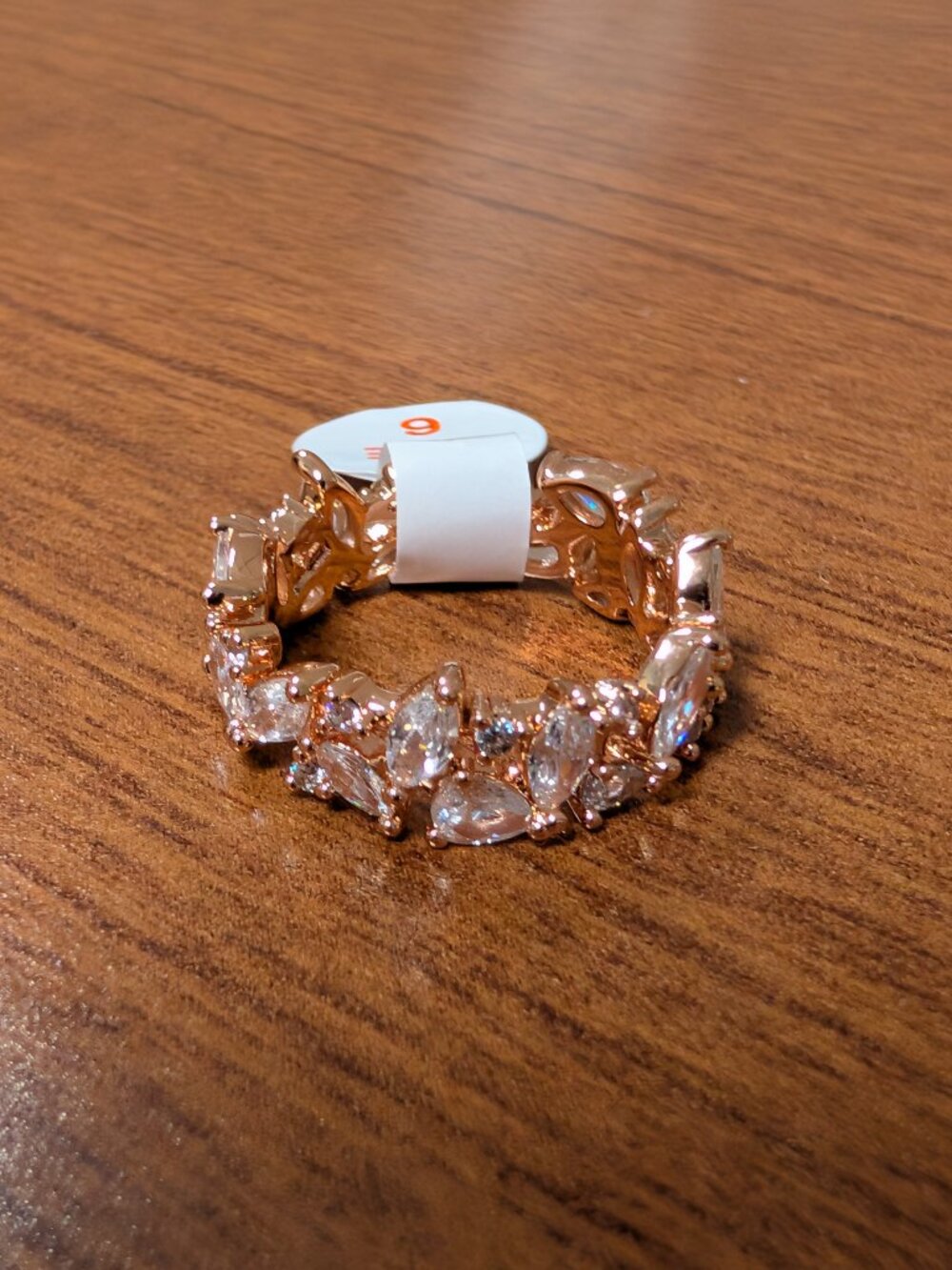 Bomb Party Size 6 ring - Diamond Cubic Zirconia on Rose gold plating